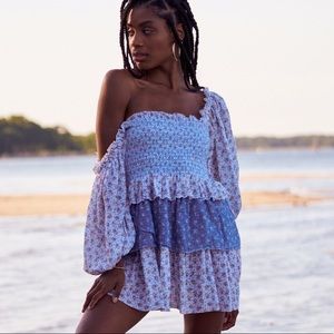 LoveShackFancy Shaw Dress Vista Blue